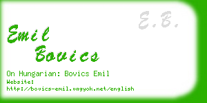 emil bovics business card